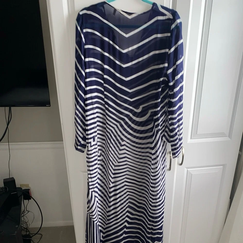 Soft Surroundings Maxi Dress 1 Piece Sheer Swimsuit‎ Cover Up Medium